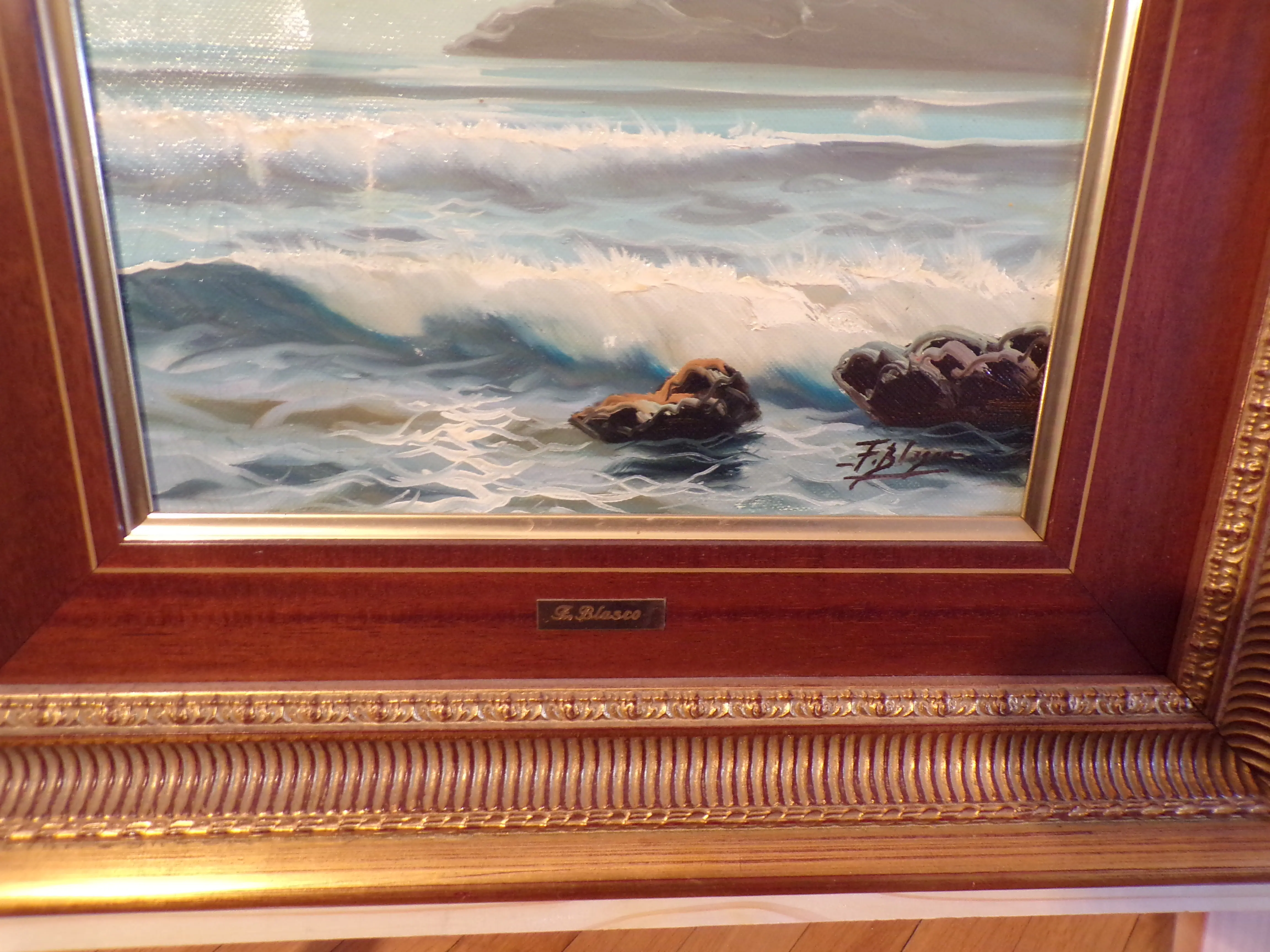 Mar — F. Blasco, Óleo sobre lienzo, 45 x 50 cm — vista 3