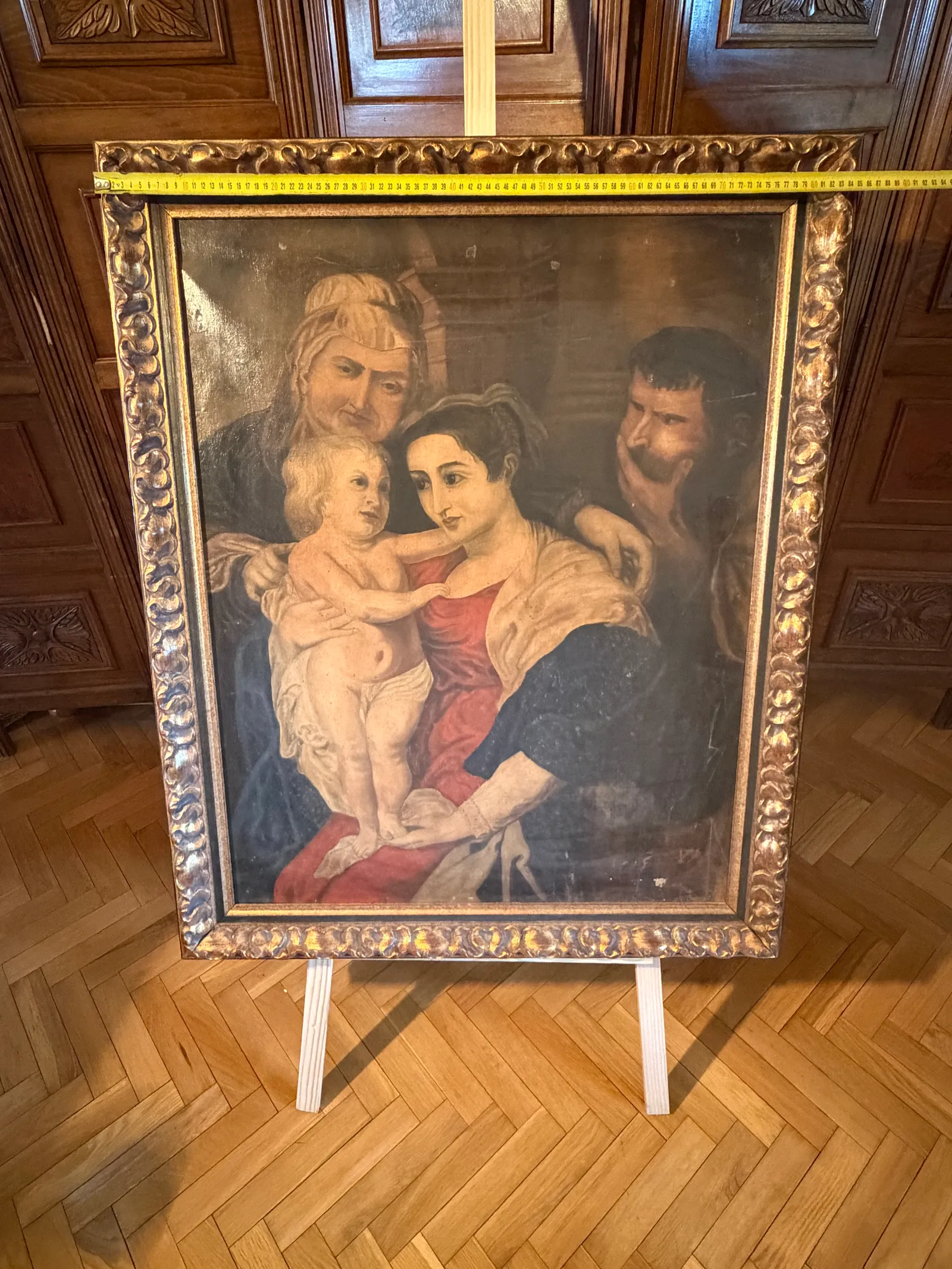 El encuentro bajo la mirada de María — Desconocido, Óleo sobre lienzo, 104 x 85 cm — vista 2