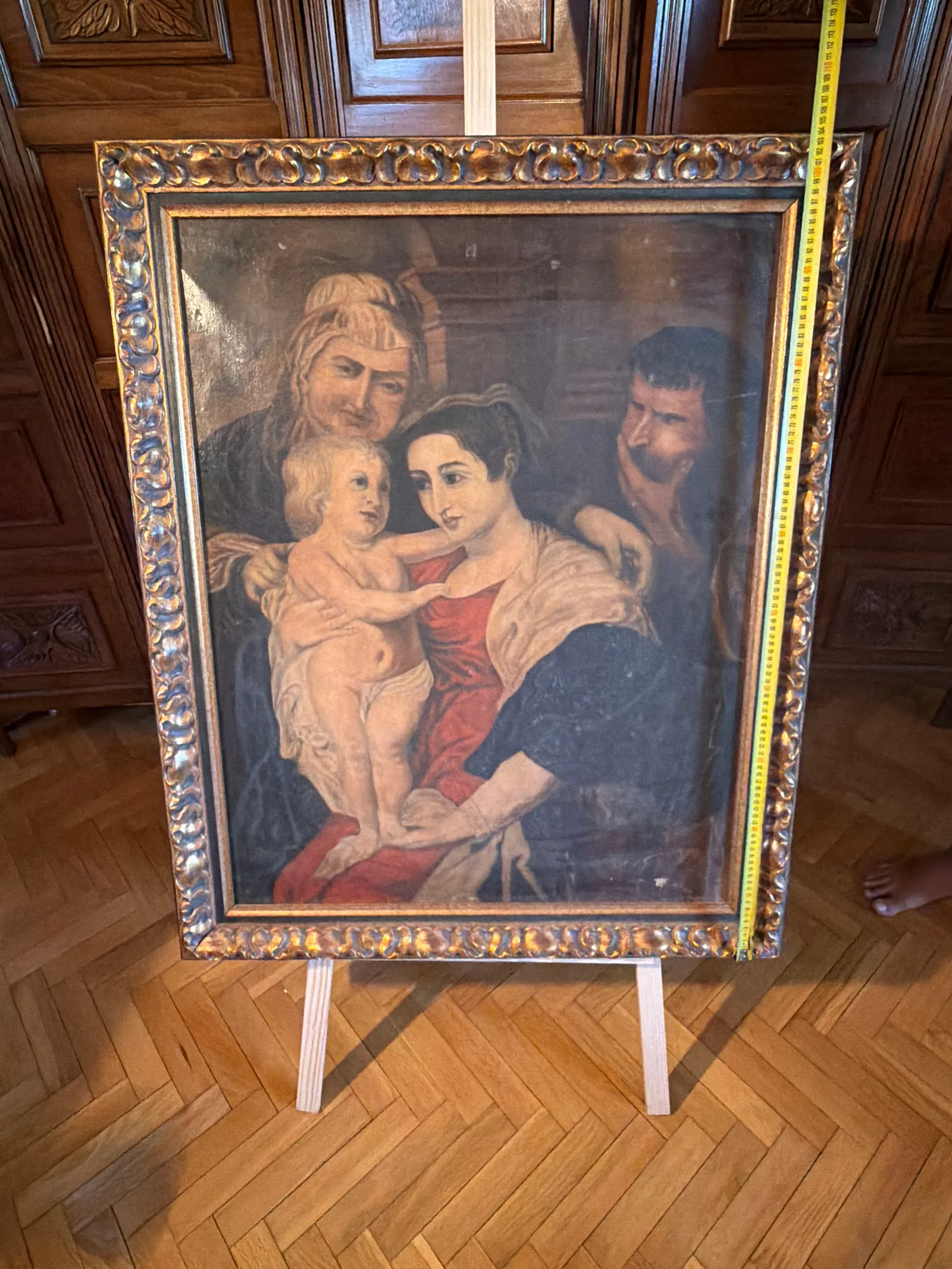 El encuentro bajo la mirada de María — Desconocido, Óleo sobre lienzo, 104 x 85 cm — vista 3