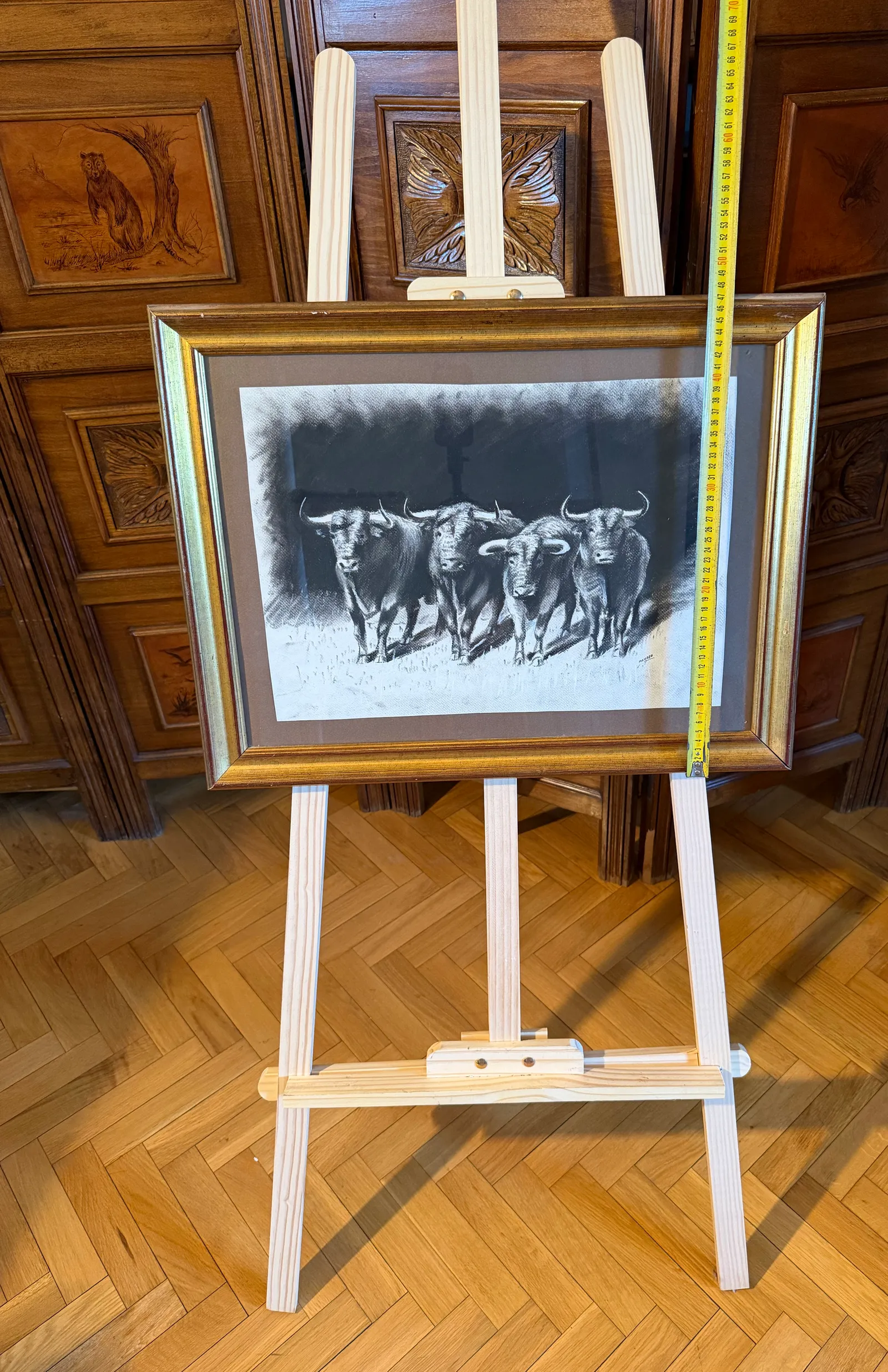 El pulso de la bravura — Manolo (firma), Carboncillo probable, 47 x 62 cm — vista 3